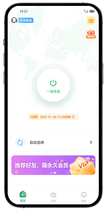 手机端网络连接应用界面示意